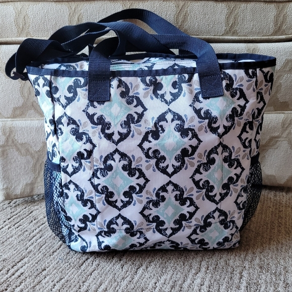 THIRTY ONE CROSSBODY ORGANIZING TOTE BAG FAB FLOURISH EMBROIDERED ELEPHANTS - Picture 3 of 13